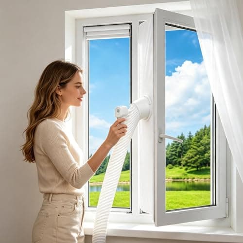 Portable AC Window Kit, Waterproof Zipper Opening Insulation Seal Panel, Universal No Drill AC Window Vent Kit for Bedroom, Apartment, Office, Basement and Garage — view 3