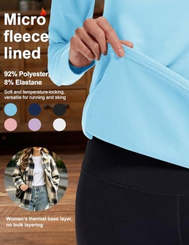 TACVASEN Long Sleeve Tops Women Thermal Underwear Quick Dry Running Top — view 4