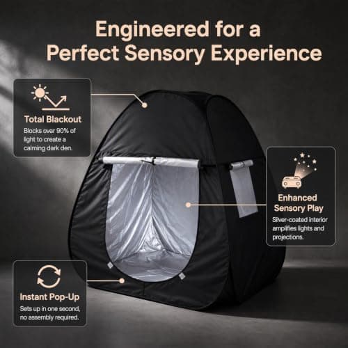 1 Pack Sensory Tent, Pop Up Blackout Tent for Kids with Travel Carry Bag — view 5
