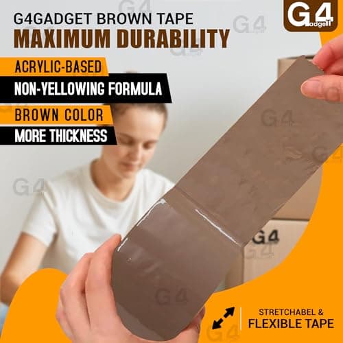 G4GADGET 6 x Strong Parcel Tape 48MM x 66m Brown Packing Tape for Moving Boxes, Packing boxes & Large Postal Bags – Strong Sticky Tape for Boxes — view 5