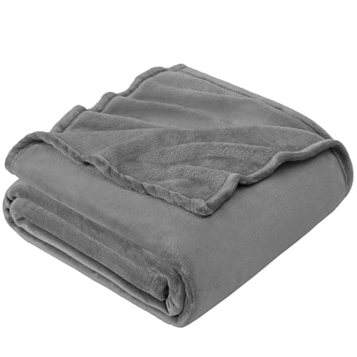 EHEYCIGA Large Fleece Throw Blanket for Sofa 220x240cm, Grey