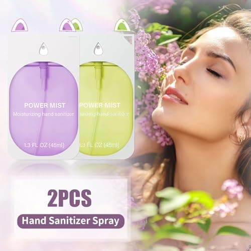 Hand Sanitizer Spray For Woman, Power Mist Hand Sanitiser Mini For Travel (Green Purple) — view 2