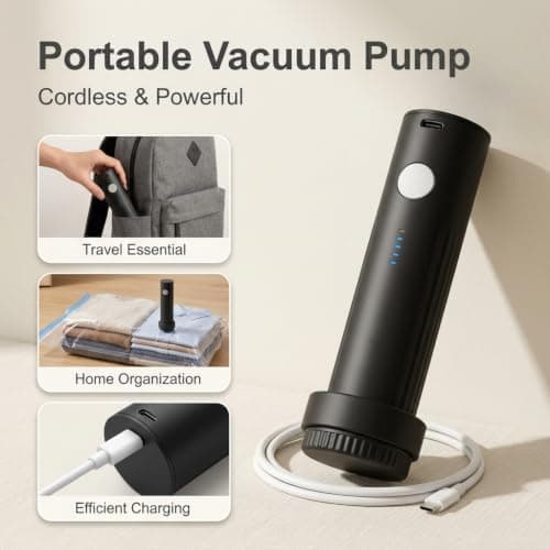 Portable Electric Vacuum Pump for Travel Bags Clothes USB-C Rechargeable — view 4