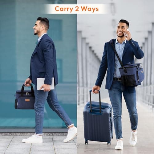 Lifewit Lunch Bag 15L 24 Can Insulated Lunch Box Soft Cooler Cooling Tote for Adult Men Women, Dark Blue — view 6