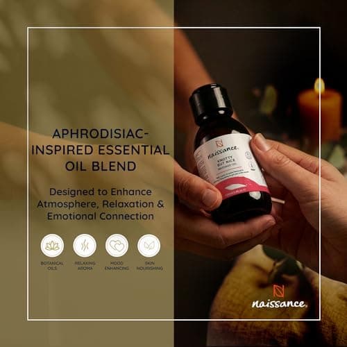 Naissance 'Knotty But Nice' Massage Oil 100ml, 100% Blend of Grapeseed with Ylang Ylang, Patchouli, Clary Sage, Orange, Grapefruit, Frankincense, Black Pepper Essential Oils — view 3