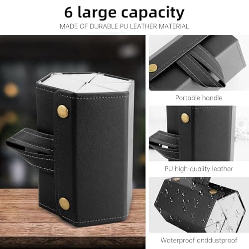 CTDMJ Sunglasses Travel Case, 6-Slot Glasses Storage Box, Foldable Glasses Storage Case, PU Leather Eyewear Storage Box, Multiple Travel Sunglasses Organizer Case, Hanging Glasses Case for Women Men — view 6