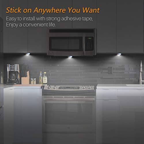 STAR-SPANGLED 2.8” Stick on Puck Lights AAA Battery Operated, 5 Pack White — view 4