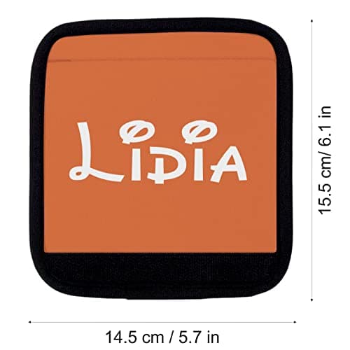 Nametape Express - Luggage Handle Wrap/Cover for Suitcase/bags Grip/Case Identifier perfect for travel Neoprene Wrap printed with name Luggage Tag (Orange, Twin Pack) — view 6