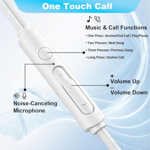 poluu 5 Pairs In-Ear Wired Noise Cancelling Headphones for Smartphone,Laptop,Tablet Wired Earphones with Volume Control Microphone,Noise Isolating,15 Pairs Ear Tips Deep Bass Audio 3.5mm Jack — view 6