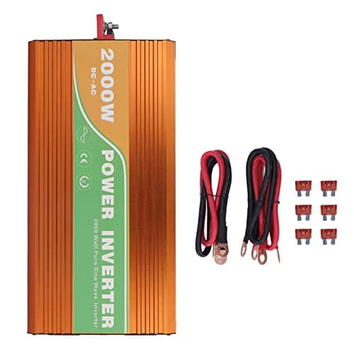 2000W Pure Sine Wave Power Inverter Output Voltage Converter Power Transformer for Car RV Overload Under Voltage Protection Aluminium Alloy Shell Intelligent Cooling Fan (DC24V)