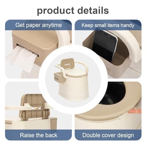 BLUE BAZAAR Portable Toilet for Adults Folding Camping Toilet Waste Basket — view 2