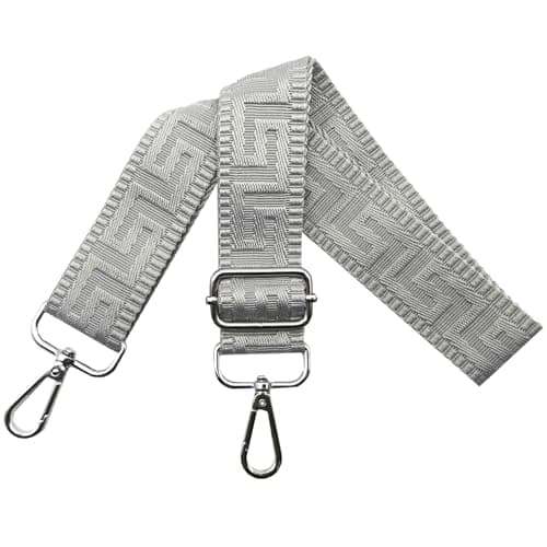 Shoulder Strap for Bag Adjustable Bag Straps Wide 3.8 cm with Silver Buckle, Handbags Straps Replacement for Women Crossbody Accessory, Pure grey, K17