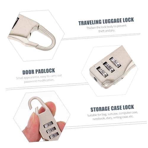 HANABASS Anti-Theft Password Lock Mini Digit Lock for Suitcase Luggage Travel Bag Gym Locker Security Combination Padlock Iron Construction with Code Modification Function — view 5