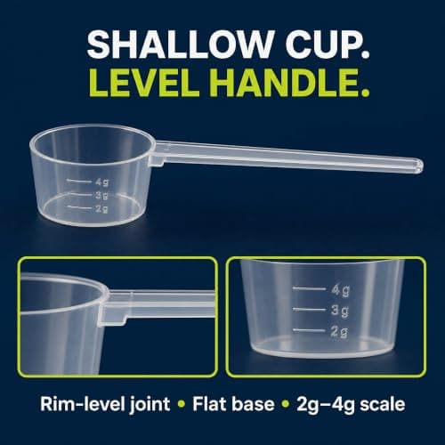 5g Measuring Scoop Set for Protein Powder, 5 Pack Plastic Spoons — view 3
