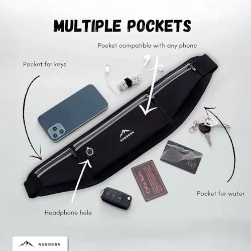 Adjustable and Waterproof Running Belt Suitable for All Phones | Running Belts for Women and Men | Phone Holder for Running | Sporty Waist Bag — view 4