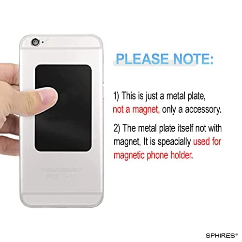 sphires 4 Pack Metal Plate for Magnetic Phone Car Mount 4 X Rectangle Metal Plate for Car Magnetic Phone Holder — view 5