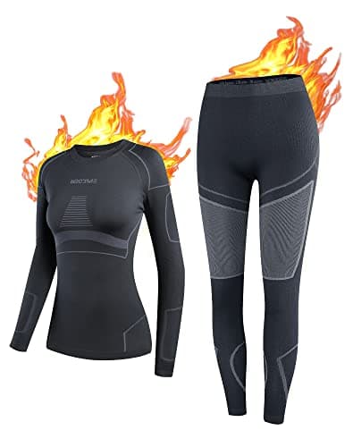 NOOYME Thermal Base Layer Women, Ski Base Layers Women, Ladies Thermal Clothing & Leggings Quick Dry Thermal Underlayer Women Ladies Thermal Underwear Set