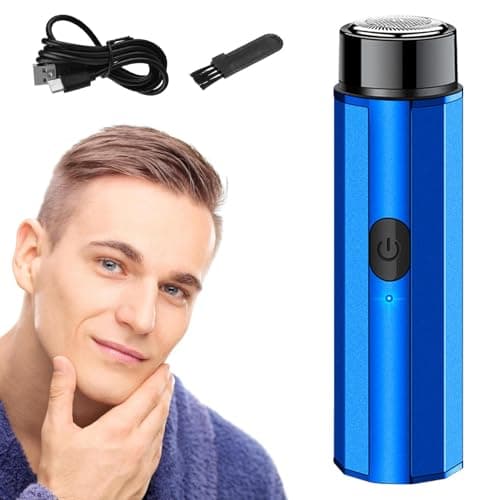 Mini Razor for Men | Mini Electric Shaver – ABS 3.7V 2W | Portable Electric Razor Compact Rotary Beard Trimmer | for Daily Grooming Travel Business Trips and Home Use