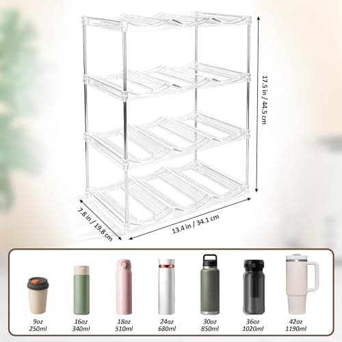 HENTPTD Stackable Water Bottle Organiser, Wine Bottle Holder for Cupboard — view 3