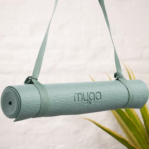 Myga Yoga Strap with D-Ring – 2-in-1 Adjustable Yoga Belt & Mat Carrier Sling – Stretching Strap for Flexibility, Balance, Pilates & Fitness – Durable Yoga Accessory for Home & Travel – 1.8m (Teal) — view 4
