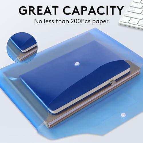 24Pack Plastic Wallets Folders - A4 Plastic Folders Document Folder Wallet Popper Wallets with Label Pocket, Assorted — view 5