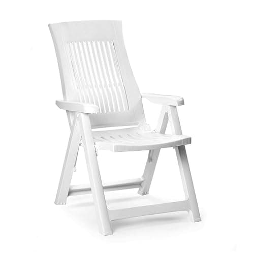 URBNLIVING Folding Garden Lounger Chair, 5-Position Reclining Outdoor Chair, Weather-Resistant, Foldable & Comfortable Seating for Garden, Patio, Camping & Dining - Single