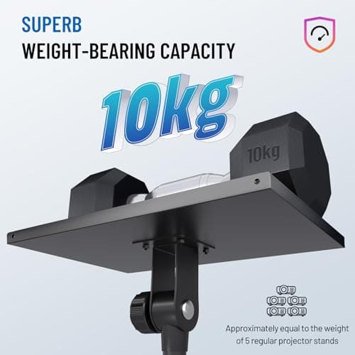 CAHAYA Projector Stand Floor Universal: Removable Stand Adjustable Height For Projectors with Wheels — view 4