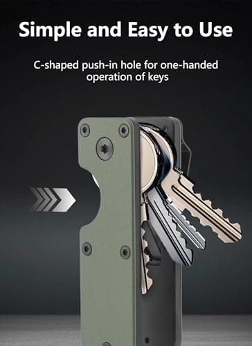 Gugxiom Key Organizer with Screwdriver Aluminum Alloy Key Clip Holder Compact Storage Case for 2-6 Keys (Military Green) — view 3