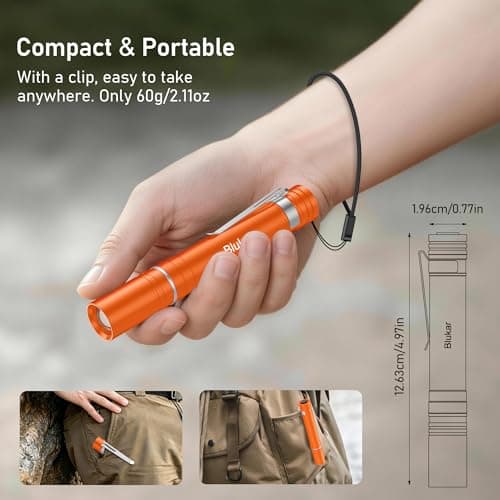 Blukar Mini Pen Torch Rechargeable-Super Bright Penlight with Pocket Clip — view 5