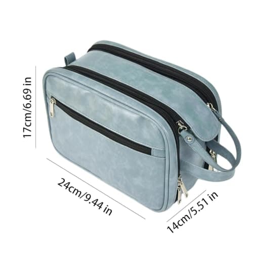 Hygiene Bag for Men Toiletry Bag Organiser – Shaving and Care, Sky Blue — view 5