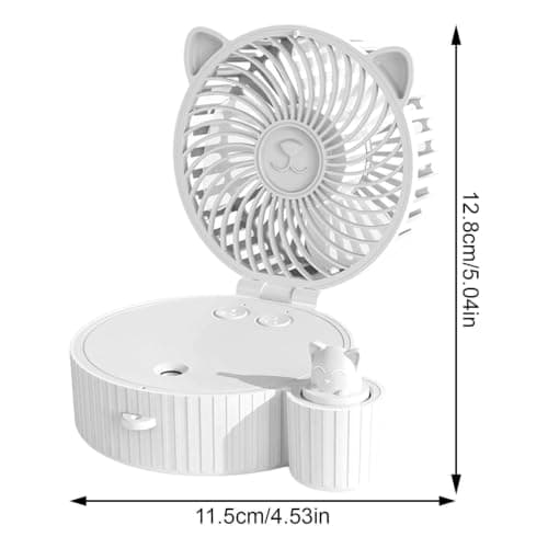 Water Misting Fan with Light Foldable Rechargeable 2400mAh Battery — view 5