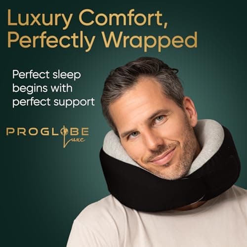 Proglobe Luxe Neck Support Pillow, Memory Foam, Organic Cotton, Charcoal — view 2