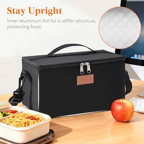 Lifewit 6.4L Insulated Lunch Bag for Men, Waterproof Cool Bag (Black) — view 5