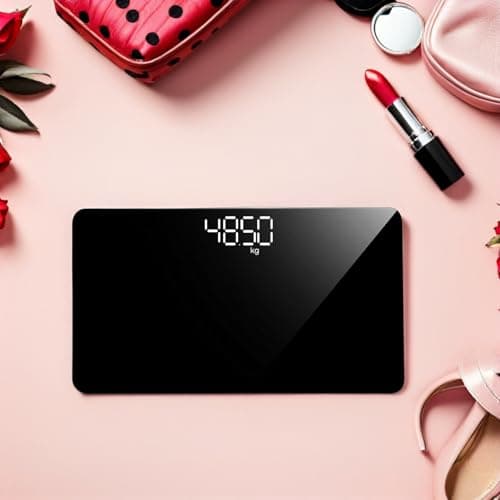 FRCOLOR Portable Rechargeable Digital Weight Scale Random Color, with Mirror Surface Tempered Glass, and Plastic, 4 High-precision Sensors Lightweight Travel Body — view 6