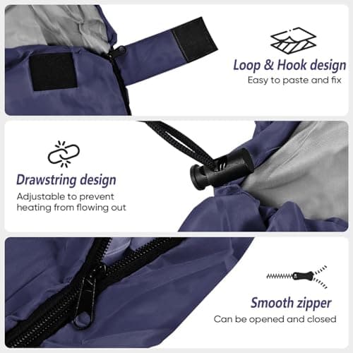Sleeping Bags for Adults & Kids Sleeping Bag 3 Season, Ultralight Carry Bag, Adult Blanket, Lightweight Compact for Outdoor Camping, Travel, Hiking, Indoor & Outdoor Use (Navy Blue) — view 4
