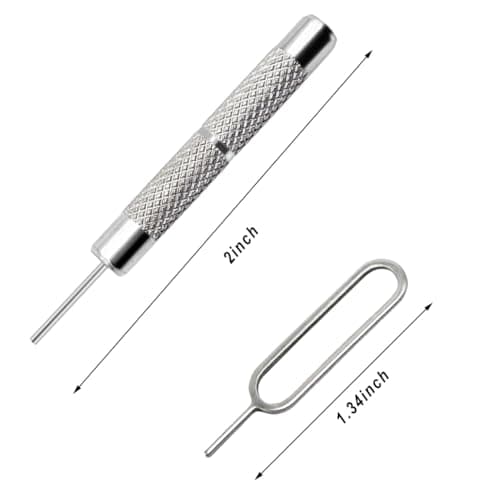 AYWFEY 4 Pcs SIM Card Removal Openning Tool Tray Eject Pins Needle Opener Ejector Compatible with All iPhone iPad HTC Samsung Galaxy Cell Phone Smartphone Watchchain Link Remover — view 2