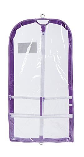 Danz N Motion Clear Garment Bag with ID Pocket, Lavender, One Size — view 2