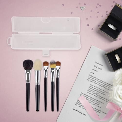 ABOOFAN 2pcs Portable Makeup Brush Storage Box with Cover for Travel Use — view 6