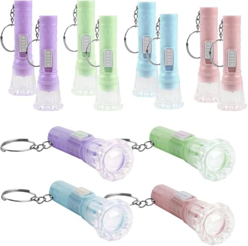 20 Pack Mini Torches Small LED Keyring Torch Flashlight - Random Colors