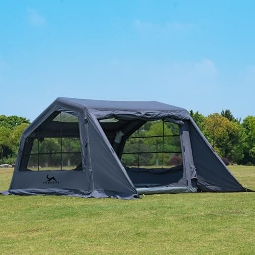 MC TOMOUNT Inflatable Camping Tent, Family Cotton Canvas Blow Up Tent
