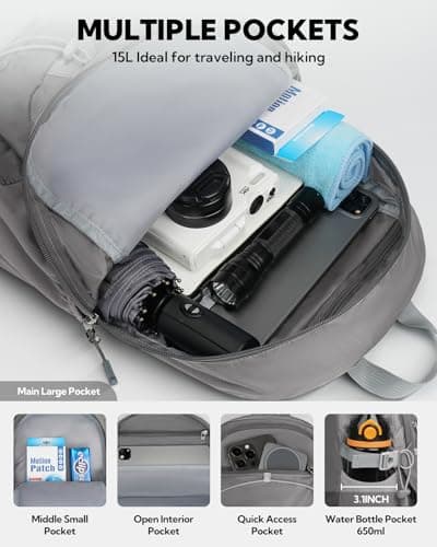 Waterfly 15L Lightweight Packable Backpack Foldable Daypack for Hiking — view 5