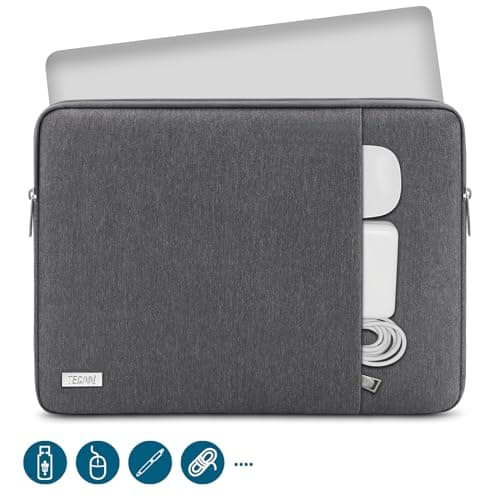 TECOOL 14 Inch Laptop Sleeve Protective Laptop Case 14 inch,Dark Grey — view 2