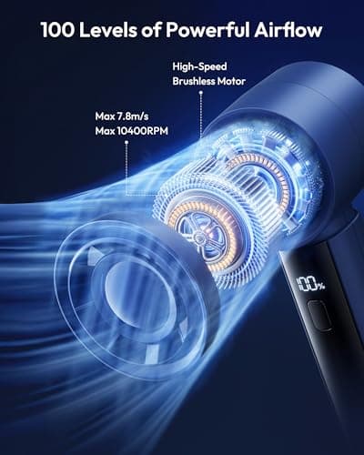 gaiatop Powerful Handheld Fan Rechargeable, High Speed 100-Level Turbo Fan — view 2
