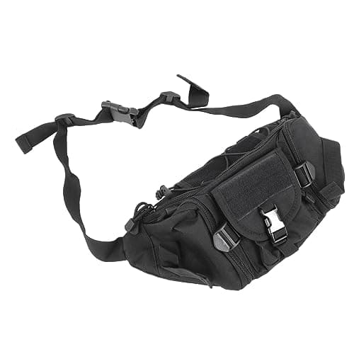 LIYJTK Men Waist Bag Oxford Cloth Waistpack Portable Chest Pouch Hip Pack for Travel Hiking Running Outdoor Sports Black Adventure Mountaineering — view 6