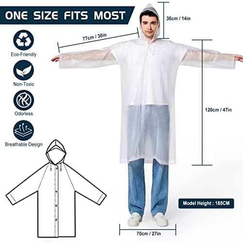 Newbyinn Reusable Raincoats 2 Pack EVA Rain Ponchos — view 2