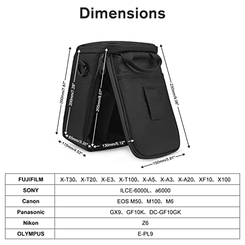 S-ZONE Camera Sling Bag Waterproof DSLR/SLR Compact Camera Insert Pouch Cube Case Lens for Nikon, Sony, Canon, Panasonic, Olympus — view 3