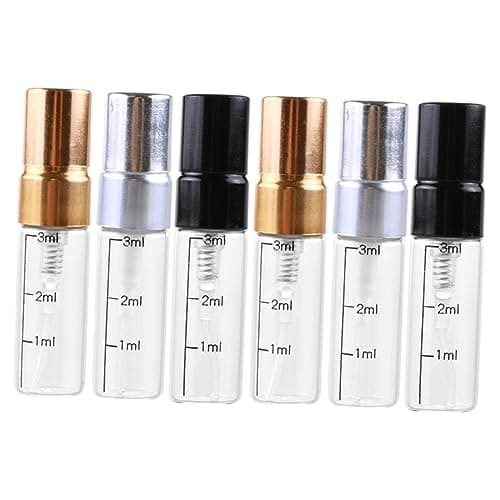 Glass Spray Bottles 3ml 6 Pack Mini Refillable with Scale for Makeup Travel