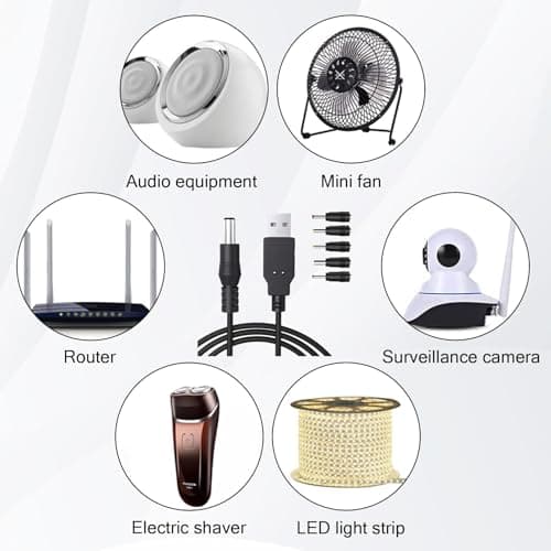 USB to DC Power Cable 5V Charging Cord with 6 Interchangeable Tips Plug — view 3