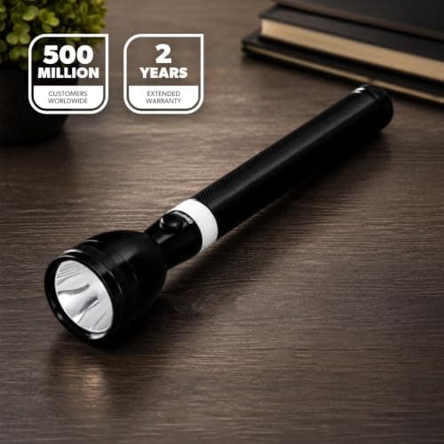 GEEPAS Rechargeable LED Torch | 7W Super Bright Lightweight 6000mAh Long Battery Life Flashlight | Hand Torch for Camping Emergency Outdoor Powercut Hiking Night Use — view 2
