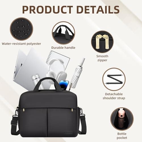 RAINYEAR 15.6 Inch Laptop Bag for Women Large Capacity Briefcase — view 6